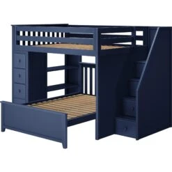 Jackpot Deluxe Cheltenham Full Over Full L-Shape Bunk With Staircase + Storage 12 Jackpot Deluxe Cheltenham Full Over Full L-Shape Bunk With Staircase + Storage -Babyletto Store CHELTENHAM1BLUELEFT 1 4755e425 d9c2 4a51 8f26 8c3c27670ddd