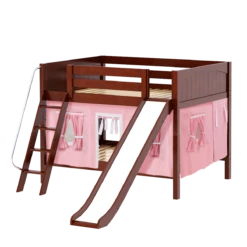 Maxtrix Full Low Bunk Bed With Angled Ladder, Curtain + Slide -Babyletto Store CLIFF23 CP 12475e4d 1847 499d bf51 da10d1eca530