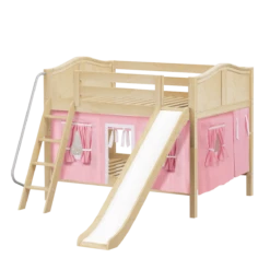 Maxtrix Full Low Bunk Bed With Angled Ladder, Curtain + Slide -Babyletto Store CLIFF23 NC 20f13ecf f557 4b4a a794 a8afad2430fe