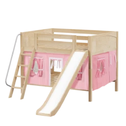 Maxtrix Full Low Bunk Bed With Angled Ladder, Curtain + Slide -Babyletto Store CLIFF23 NP f94de47a 87c6 4a39 b7e4 3f0f5447b7c7