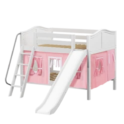Maxtrix Full Low Bunk Bed With Angled Ladder, Curtain + Slide -Babyletto Store CLIFF23 WC 0688da72 a9ee 479b 8013 e5e779ba8e6e