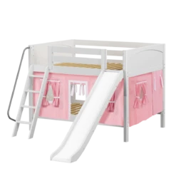 Maxtrix Full Low Bunk Bed With Angled Ladder, Curtain + Slide -Babyletto Store CLIFF23 WP 4446185c 8a1d 4d15 ad6f 0fca472240af