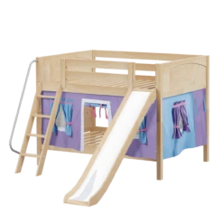Maxtrix Full Low Bunk Bed With Angled Ladder, Curtain + Slide -Babyletto Store CLIFF27 NP 4f772255 f671 4dc3 b0ec 34d6a95fa8dd