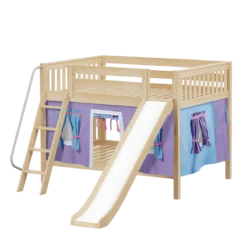 Maxtrix Full Low Bunk Bed With Angled Ladder, Curtain + Slide -Babyletto Store CLIFF27 NS 0fe9464f 2d16 4555 a8c3 5ea8f6c7b146