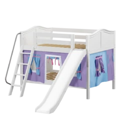 Maxtrix Full Low Bunk Bed With Angled Ladder, Curtain + Slide -Babyletto Store CLIFF27 WC d0733121 1fe1 4240 8e14 41c033bc7cf9
