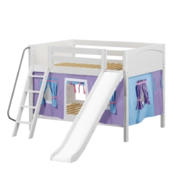 Maxtrix Full Low Bunk Bed With Angled Ladder, Curtain + Slide -Babyletto Store CLIFF27 WP 99507e91 6adf 4146 9581 699c20667ef2