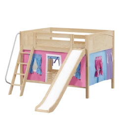 Maxtrix Full Low Bunk Bed With Angled Ladder, Curtain + Slide -Babyletto Store CLIFF28 NP bef54244 1316 4306 9add d1a4daf2f7ff