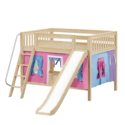 Maxtrix Full Low Bunk Bed With Angled Ladder, Curtain + Slide -Babyletto Store CLIFF28 NS 94a5a0cd ea06 48d4 8dbc 3644b69cd079