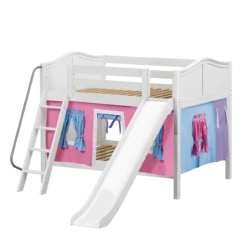 Maxtrix Full Low Bunk Bed With Angled Ladder, Curtain + Slide -Babyletto Store CLIFF28 WC 0e26ce4f 4e1f 42dc 80b1 b67e4ba02991