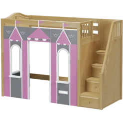 Maxtrix Twin High Loft Bed With Stairs + Playhouse Panels -Babyletto Store COLISEUM44 NC ec2a7c1e 6237 4412 b9b5 ddbb4fdb6191