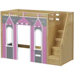 Maxtrix Twin High Loft Bed With Stairs + Playhouse Panels -Babyletto Store COLISEUM44 NS a75091b3 ba63 4d7c b71c 2979349e4ac2