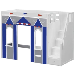 Maxtrix Twin High Loft Bed With Stairs + Playhouse Panels -Babyletto Store COLISEUM44 WP c18ee490 1c7f 4b4d 87a9 b8f6cadd4916