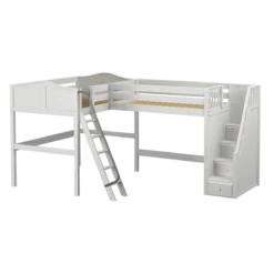 Maxtrix Twin Full High Corner Loft Bed With Ladder + Stairs - R 14 Maxtrix Twin Full High Corner Loft Bed With Ladder + Stairs - R -Babyletto Store CREST WC c5f9260b b2f9 4515 92dd 44f3aff5091d