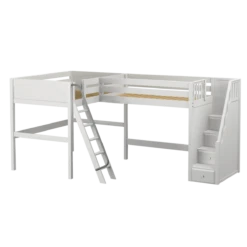 Maxtrix Twin Full High Corner Loft Bed With Ladder + Stairs - R 18 Maxtrix Twin Full High Corner Loft Bed With Ladder + Stairs - R -Babyletto Store CREST WP 735da6e4 a614 4eb0 8245 d453d2021f0c