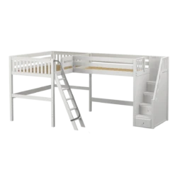 Maxtrix Twin Full High Corner Loft Bed With Ladder + Stairs - R 13 Maxtrix Twin Full High Corner Loft Bed With Ladder + Stairs - R -Babyletto Store CREST WS d12150e2 9e8d 49af 99df 20325e2ee178