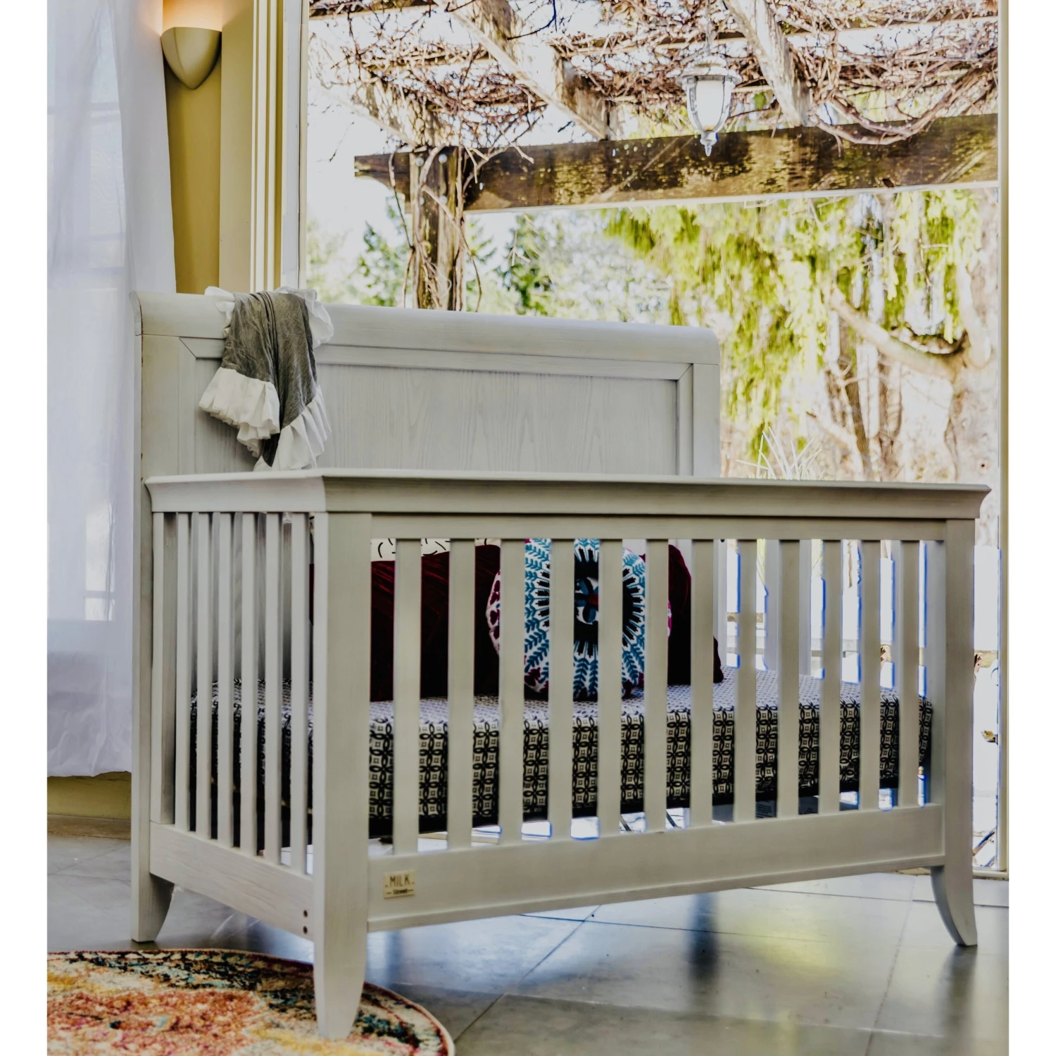 Milk Street Cameo Sleigh 4-in-1 Convertible Crib 5 Milk Street Cameo Sleigh 4-in-1 Convertible Crib - Image 3