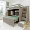 Jackpot Deluxe Cheltenham Full Over Full L-Shape Bunk With Staircase + Storage 1 Jackpot Deluxe Cheltenham Full Over Full L-Shape Bunk With Staircase + Storage -Babyletto Store Cheltenham1StoneLeftangle drawersopen