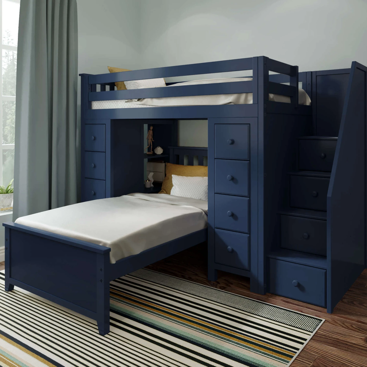 Jackpot Deluxe Chester Staircase Loft Bed Storage + Twin Bed 3 Jackpot Deluxe Chester Staircase Loft Bed Storage + Twin Bed