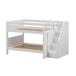 Maxtrix Full Low Bunk Bed With Stairs -Babyletto Store DAPPER WP