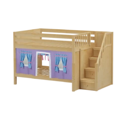 Maxtrix Full Low Bunk Bed With Stairs + Curtain 39 Maxtrix Full Low Bunk Bed With Stairs + Curtain -Babyletto Store DAPPER27 NP dd31a176 d49d 4c5d a514 288e4f2b285a