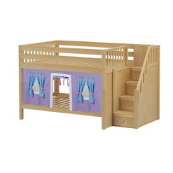 Maxtrix Full Low Bunk Bed With Stairs + Curtain 41 Maxtrix Full Low Bunk Bed With Stairs + Curtain -Babyletto Store DAPPER27 NS ba4dcc5d 1e56 45c4 986e 48e950943a52