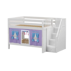 Maxtrix Full Low Bunk Bed With Stairs + Curtain 36 Maxtrix Full Low Bunk Bed With Stairs + Curtain -Babyletto Store DAPPER27 WP 6e1a0543 0d00 4dd1 b0a8 483355494c57