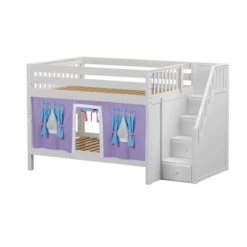 Maxtrix Full Low Bunk Bed With Stairs + Curtain 37 Maxtrix Full Low Bunk Bed With Stairs + Curtain -Babyletto Store DAPPER27 WS 0dee2b3a bd00 472a 949b 5049ea69a66a