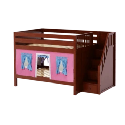 Maxtrix Full Low Bunk Bed With Stairs + Curtain 31 Maxtrix Full Low Bunk Bed With Stairs + Curtain -Babyletto Store DAPPER28 CP bc85c9b7 820e 43fc ac7f 2644ccf0d171