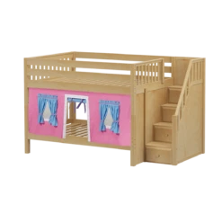Maxtrix Full Low Bunk Bed With Stairs + Curtain 29 Maxtrix Full Low Bunk Bed With Stairs + Curtain -Babyletto Store DAPPER28 NS af6762b0 a1ca 4d21 a447 74a564b2d1b7