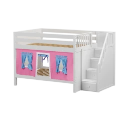 Maxtrix Full Low Bunk Bed With Stairs + Curtain 24 Maxtrix Full Low Bunk Bed With Stairs + Curtain -Babyletto Store DAPPER28 WP 74c03063 c7f6 4dff aa60 cbcf749425e8