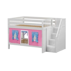 Maxtrix Full Low Bunk Bed With Stairs + Curtain 25 Maxtrix Full Low Bunk Bed With Stairs + Curtain -Babyletto Store DAPPER28 WS 80e49a0e b86d 428e 9f72 391d84cc4016