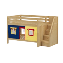 Maxtrix Full Low Bunk Bed With Stairs + Curtain 40 Maxtrix Full Low Bunk Bed With Stairs + Curtain -Babyletto Store DAPPER29 NS d70a50b1 3ca1 417f bddb b6b8e489a8e7