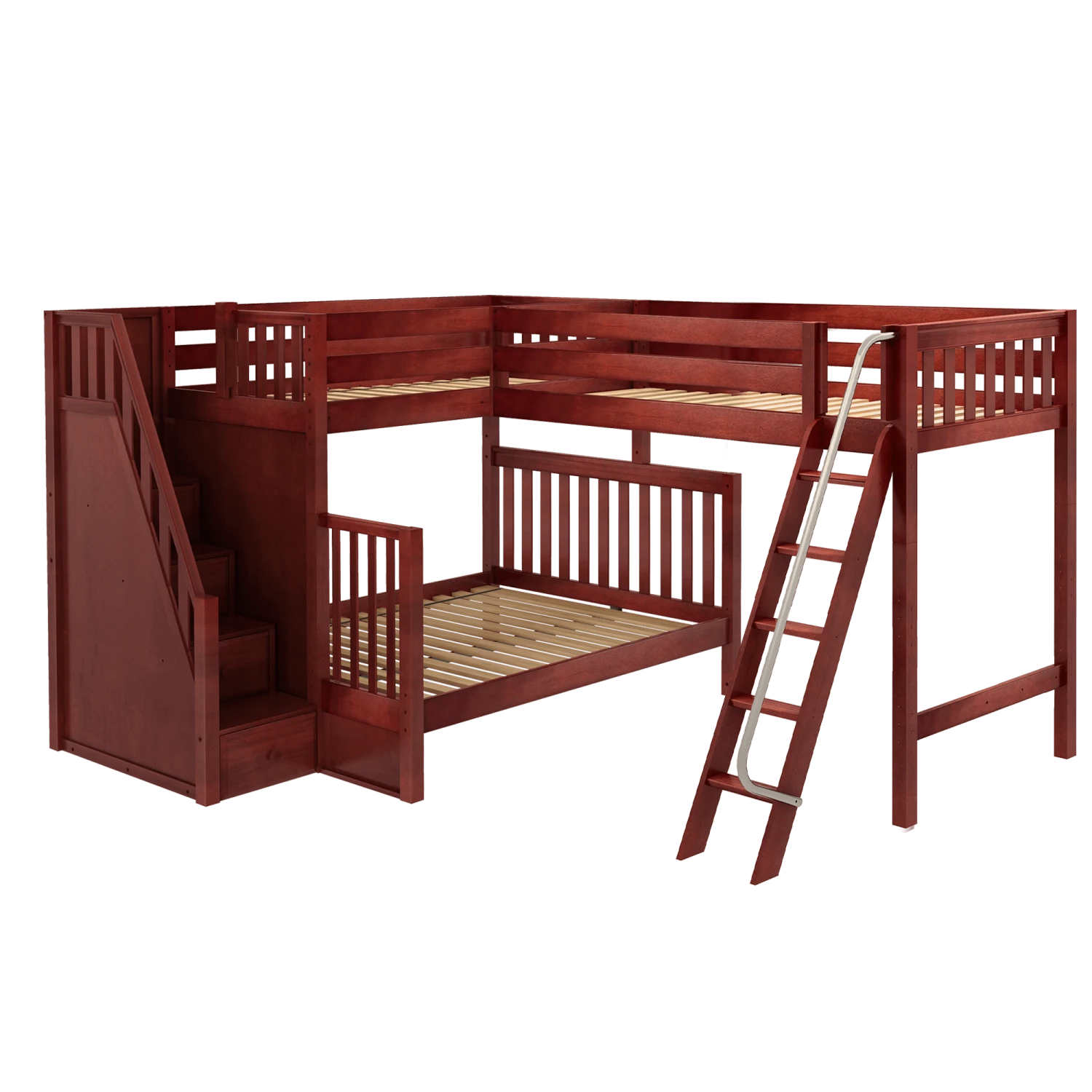 Maxtrix Corner Loft Bunk Bed - Twin XL Over Queen + Twin XL 4 Maxtrix Corner Loft Bunk Bed - Twin XL Over Queen + Twin XL - Image 2