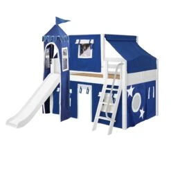 Maxtrix Full Low Loft Bed With Angled Ladder, Curtain, Top Tent, Tower + Slide 26 Maxtrix Full Low Loft Bed With Angled Ladder, Curtain, Top Tent, Tower + Slide -Babyletto Store FANTASTIC22 WC f77973a3 942f 4dc3 9c5a 972cdede15e7