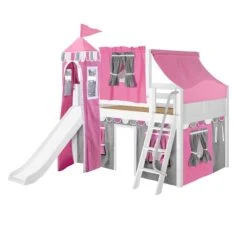 Maxtrix Full Low Loft Bed With Angled Ladder, Curtain, Top Tent, Tower + Slide 23 Maxtrix Full Low Loft Bed With Angled Ladder, Curtain, Top Tent, Tower + Slide -Babyletto Store FANTASTIC57 WC 00cc0c19 75fd 4d47 905b 697012568690
