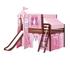 Maxtrix Full Low Loft Bed With Angled Ladder, Curtain, Top Tent, Tower + Slide 33 Maxtrix Full Low Loft Bed With Angled Ladder, Curtain, Top Tent, Tower + Slide -Babyletto Store FANTASTIC64 CS f6f220aa c922 47fe a280 6f173f6a635f