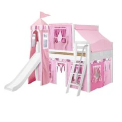 Maxtrix Full Low Loft Bed With Angled Ladder, Curtain, Top Tent, Tower + Slide 41 Maxtrix Full Low Loft Bed With Angled Ladder, Curtain, Top Tent, Tower + Slide -Babyletto Store FANTASTIC64 WC fdf926d1 7afd 4b5f 824b 59e27e57b1e5