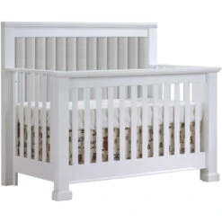 Natart Taylor ''5-in-1'' Convertible Crib With Upholstered Panel 7 Natart Taylor ''5-in-1'' Convertible Crib With Upholstered Panel -Babyletto Store FB taylor blanc crib with panel grey corners