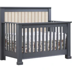 Natart Taylor ''5-in-1'' Convertible Crib With Upholstered Panel 9 Natart Taylor ''5-in-1'' Convertible Crib With Upholstered Panel -Babyletto Store FB taylor graphite crib with panel talc corners