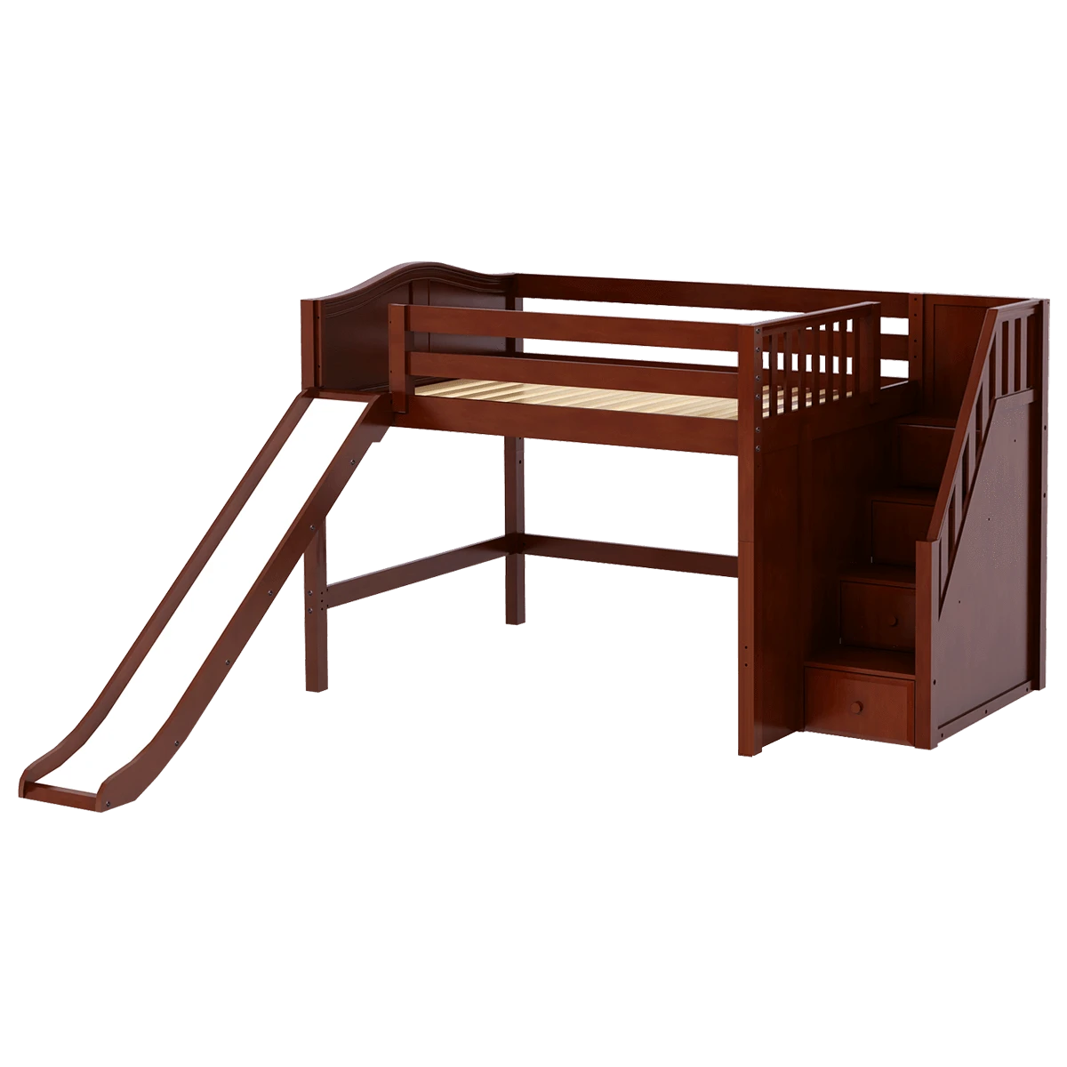 Maxtrix Full Mid Loft Bed With Stairs + Slide 4 Maxtrix Full Mid Loft Bed With Stairs + Slide - Image 2