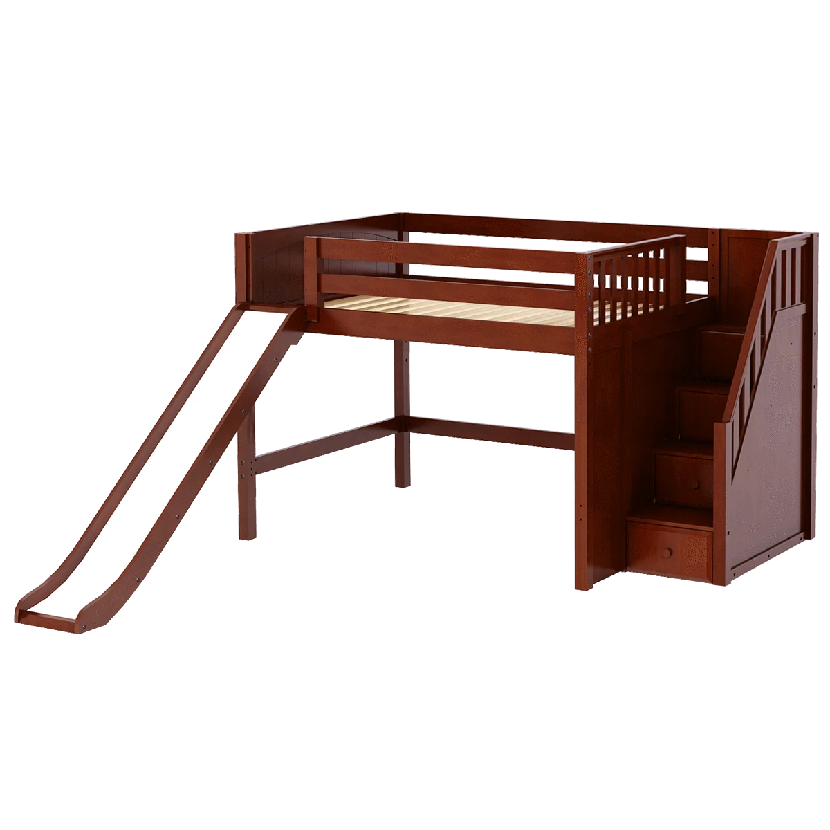 Maxtrix Full Mid Loft Bed With Stairs + Slide 5 Maxtrix Full Mid Loft Bed With Stairs + Slide - Image 3