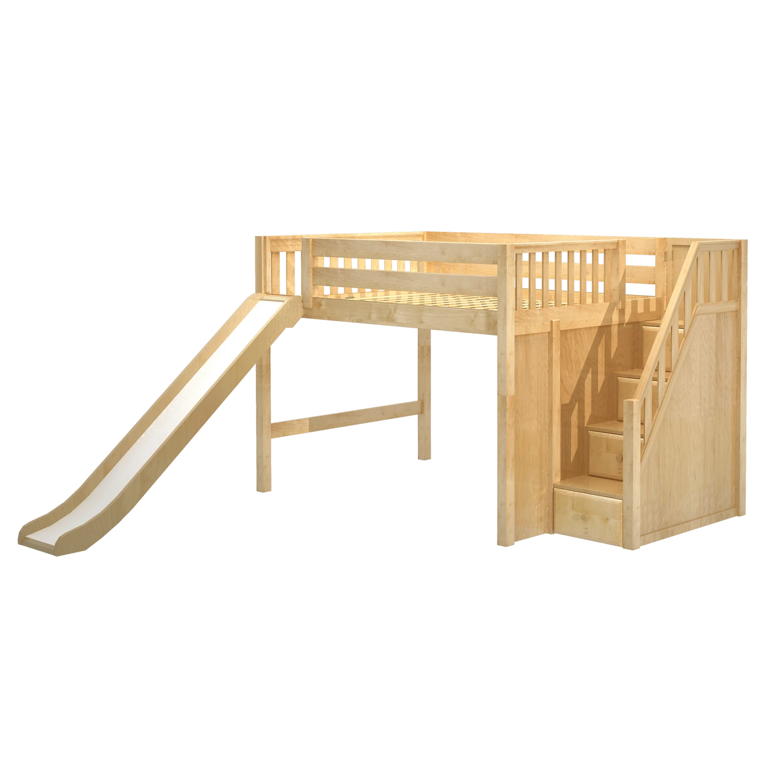 Maxtrix Full Mid Loft Bed With Stairs + Slide 10 Maxtrix Full Mid Loft Bed With Stairs + Slide - Image 8