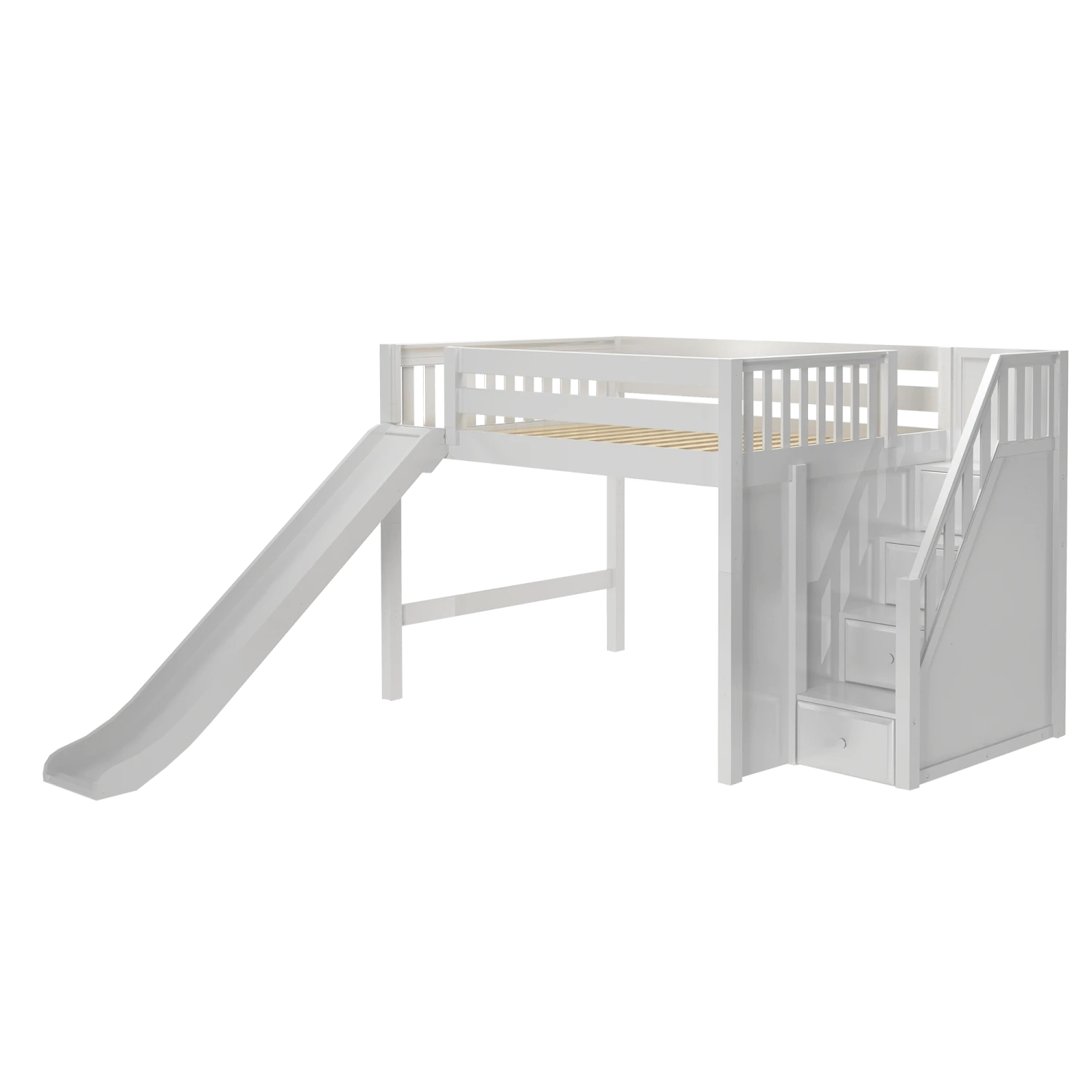 Maxtrix Full Mid Loft Bed With Stairs + Slide 8 Maxtrix Full Mid Loft Bed With Stairs + Slide - Image 6
