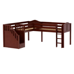 Maxtrix Twin Low Corner Loft Bed With Ladder + Stairs - L -Babyletto Store FLIPFLOP CC