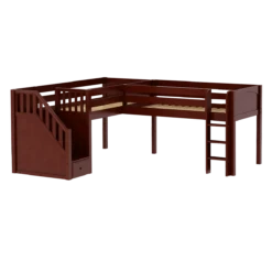 Maxtrix Twin Low Corner Loft Bed With Ladder + Stairs - L -Babyletto Store FLIPFLOP CP