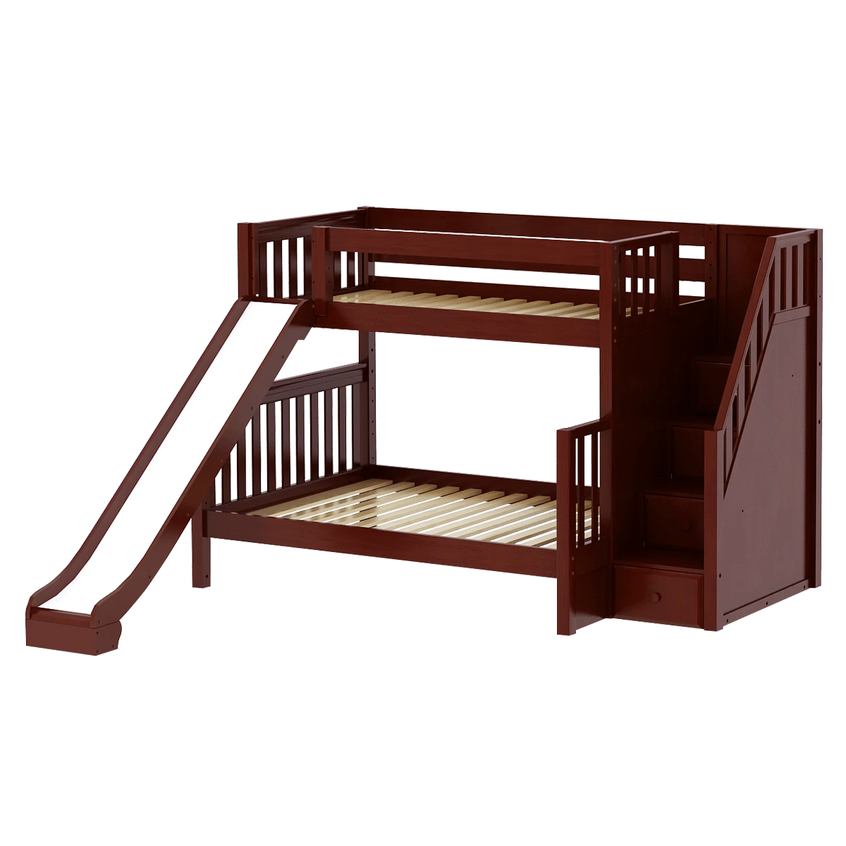 Maxtrix Medium Twin XL Over Full XL Bunk Bed With Stairs + Slide 12 Maxtrix Medium Twin XL Over Full XL Bunk Bed With Stairs + Slide - Image 10