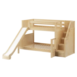 Maxtrix Medium Twin Over Full Bunk Bed With Stairs + Slide -Babyletto Store FOXTROT NP