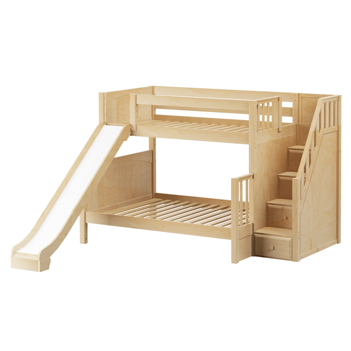 Maxtrix Medium Twin XL Over Full XL Bunk Bed With Stairs + Slide 11 Maxtrix Medium Twin XL Over Full XL Bunk Bed With Stairs + Slide - Image 9