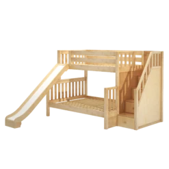 Maxtrix Medium Twin XL Over Full XL Bunk Bed With Stairs + Slide 24 Maxtrix Medium Twin XL Over Full XL Bunk Bed With Stairs + Slide -Babyletto Store FOXTROT NS d084c70e f59b 4350 a893 aa949f48b167