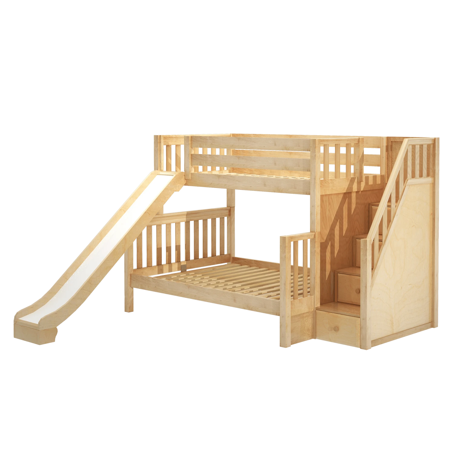 Maxtrix Medium Twin XL Over Full XL Bunk Bed With Stairs + Slide 13 Maxtrix Medium Twin XL Over Full XL Bunk Bed With Stairs + Slide - Image 11